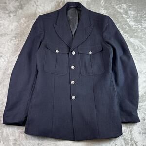 British Military Wool Dress Tunic Jacket Black Uniform Blazer Mens M